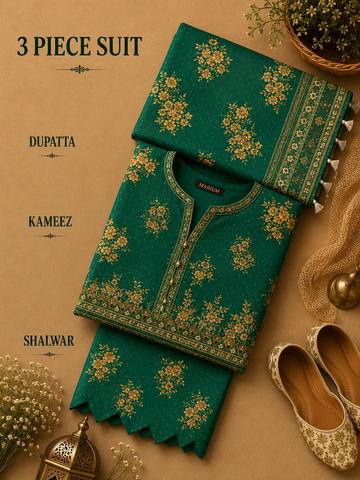 Signature Premium Unstitched 3PC Noble Lawn Suit - M1311