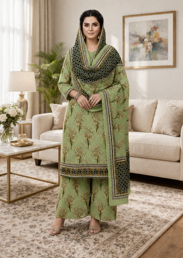 Swiss Lawn Unstitched 3 Piece Suit - A1410