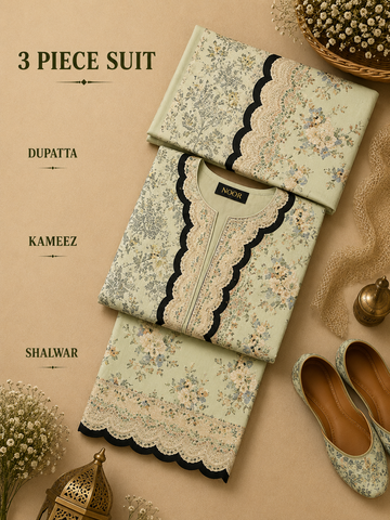 Signature Premium Unstitched 3PC Noble Lawn Suit - M1414