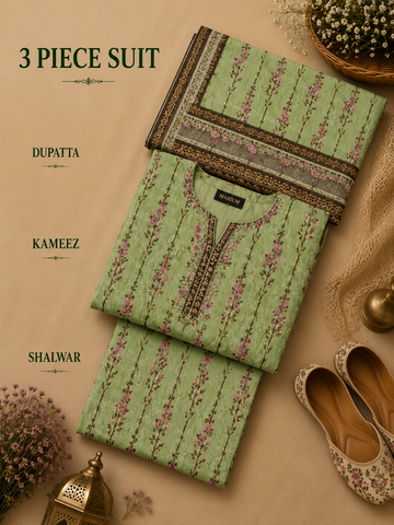 Signature Premium Unstitched 3PC Noble Lawn Suit - M1314
