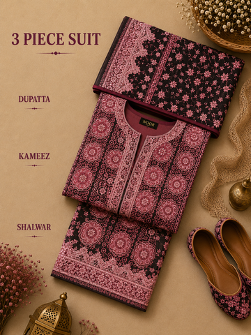 Signature Premium Unstitched 3PC Noble Lawn Suit - M1415