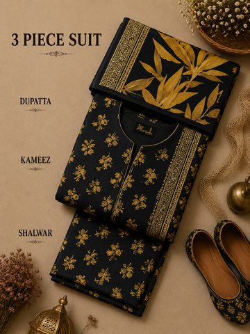 Signature Premium Unstitched 3PC Noble Lawn Suit - M1216