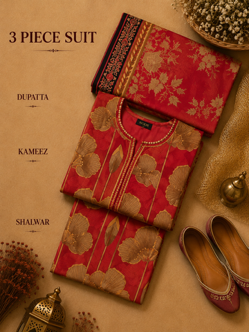 Signature Premium Unstitched 3PC Noble Lawn Suit - T1705