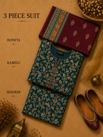 Signature Premium Unstitched 3PC Noble Lawn Suit - T1706