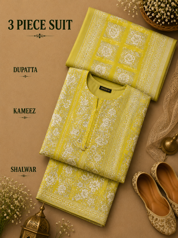 Signature Premium Unstitched 3PC Noble Lawn Suit - M1301