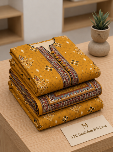 Soft Lawn Unstitched 3PC Women Suit - U1614