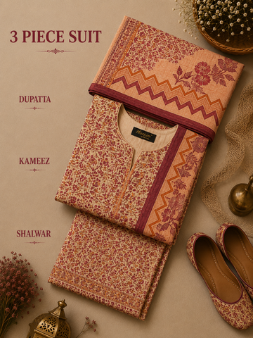 Signature Premium Unstitched 3PC Noble Lawn Suit - M1204