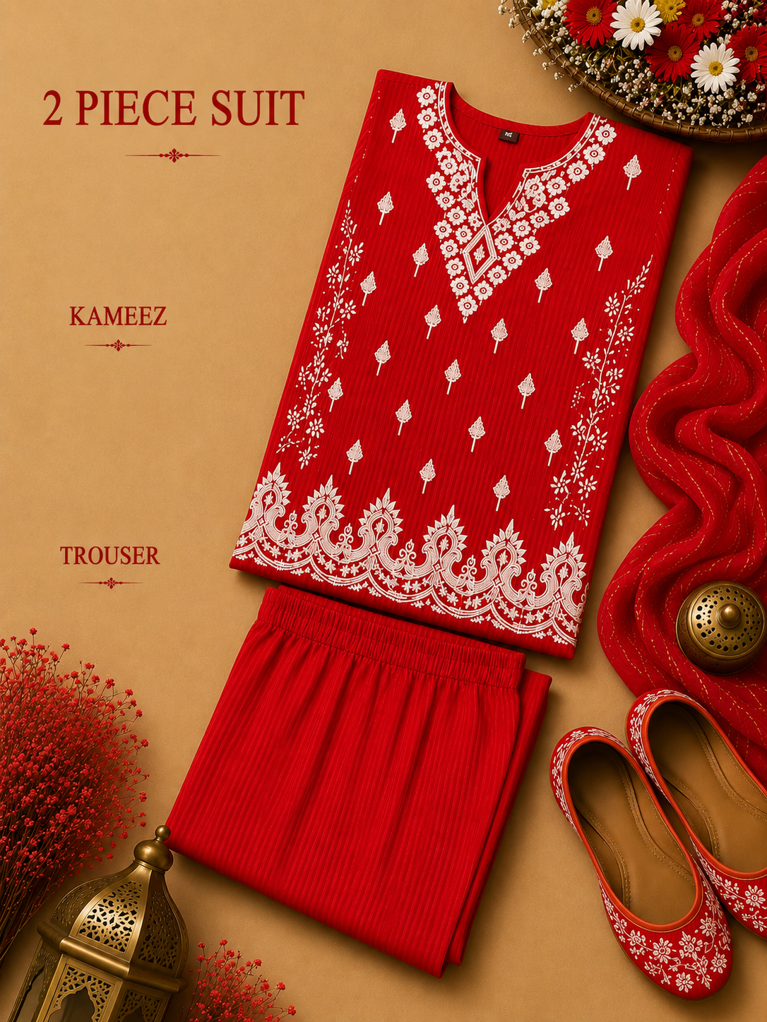 2 Pc Stitched Lawn Suit - PRET - D-06-MRN