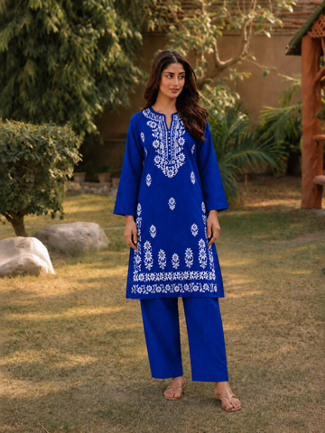 2 Pc Stitched Lawn Suit - PRET - D-05-BLU