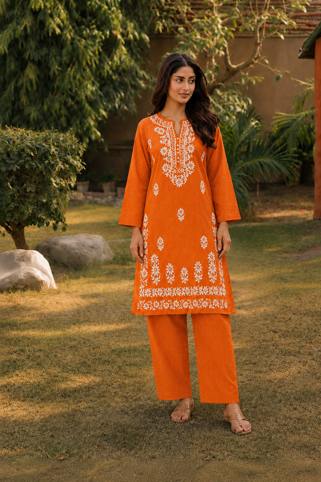 2 Pc Stitched Lawn Suit - PRET - D-05-ORG