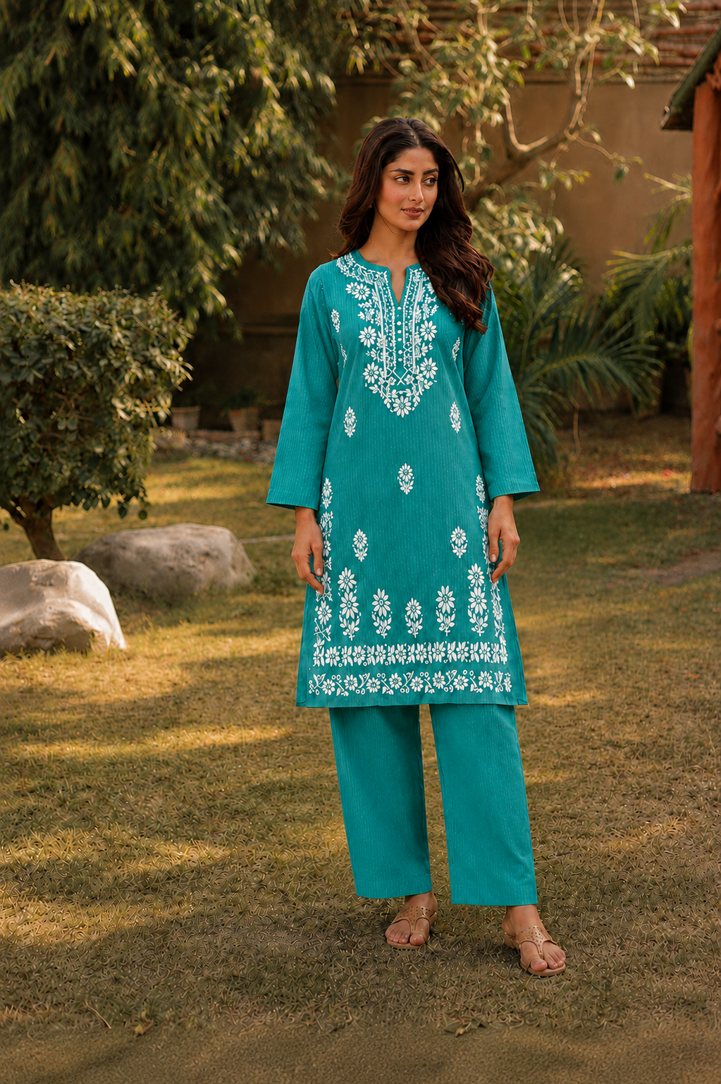 2 Pc Stitched Lawn Suit - PRET - D-05-GRN