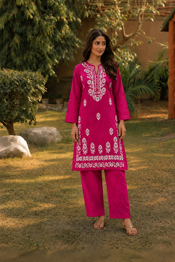 2 Pc Stitched Lawn Suit - PRET - D-05-PNK
