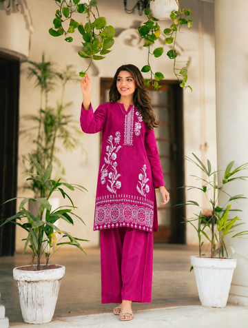 2 Pc Stitched Lawn Suit - PRET - D-04-PNK