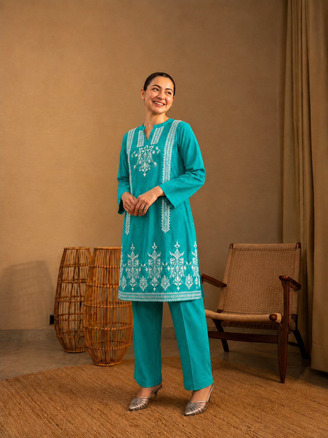 2 Pc Stitched Lawn Suit - PRET - D-01-GRN