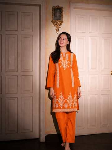 2 Pc Stitched Lawn Suit - PRET - D-01-ORG