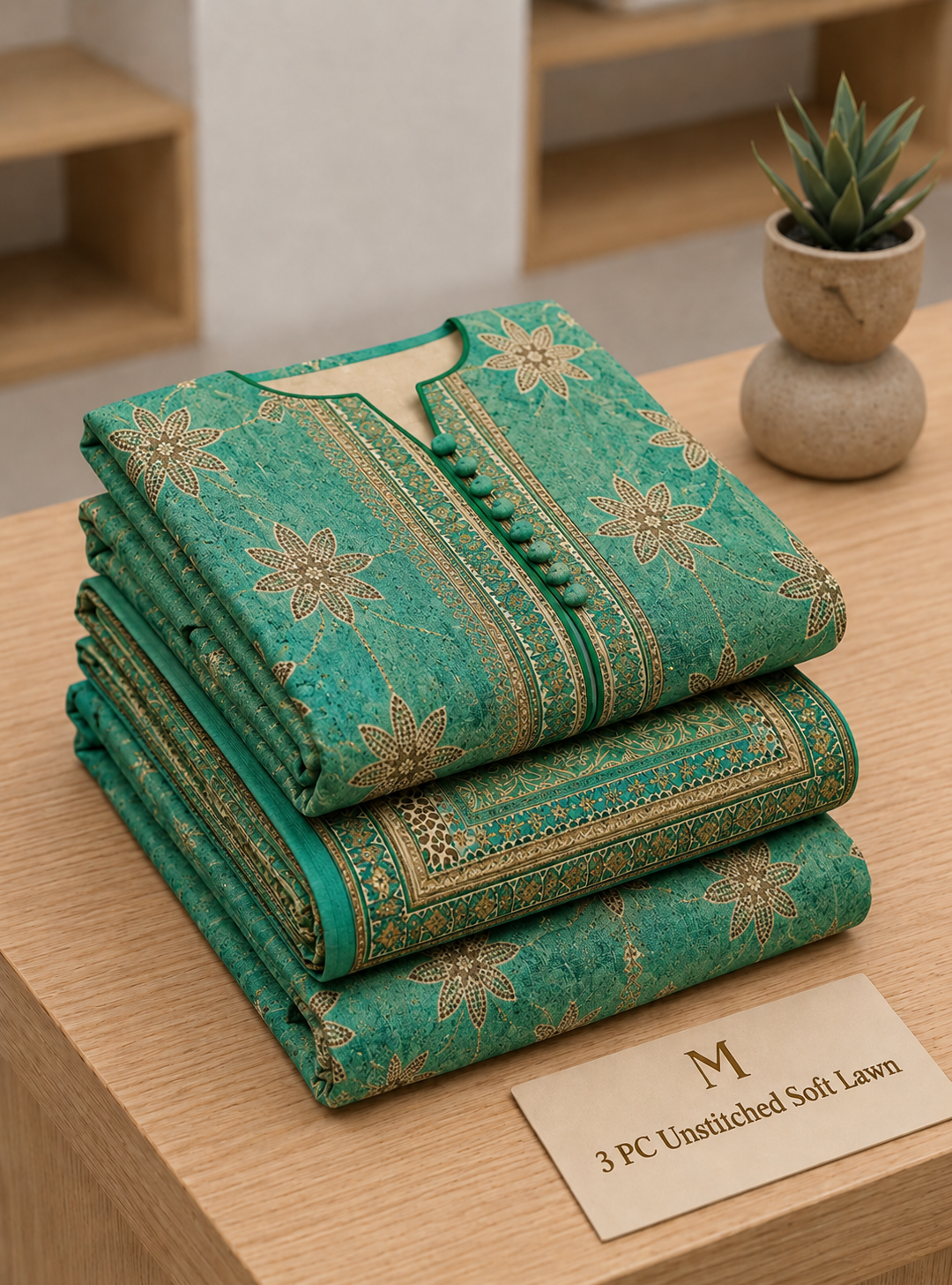 Soft Lawn Unstitched 3PC Women Suit - U1709