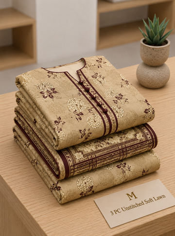 Soft Lawn Unstitched 3PC Women Suit - U1702