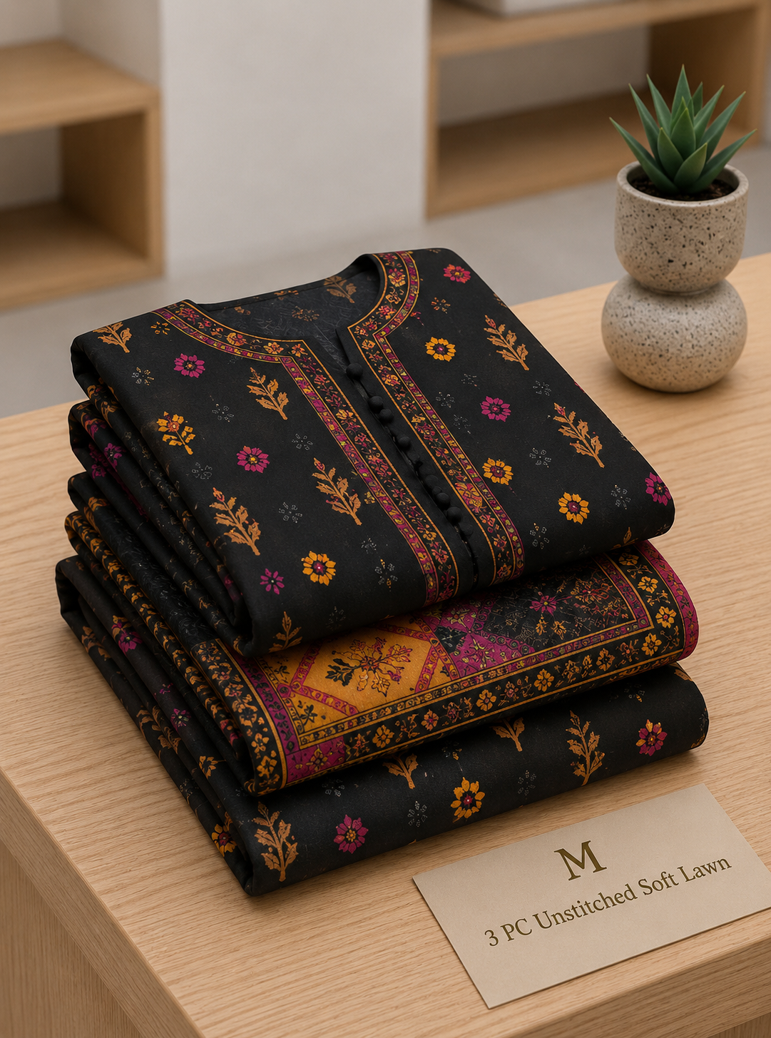 Soft Lawn Unstitched 3PC Women Suit - U1707
