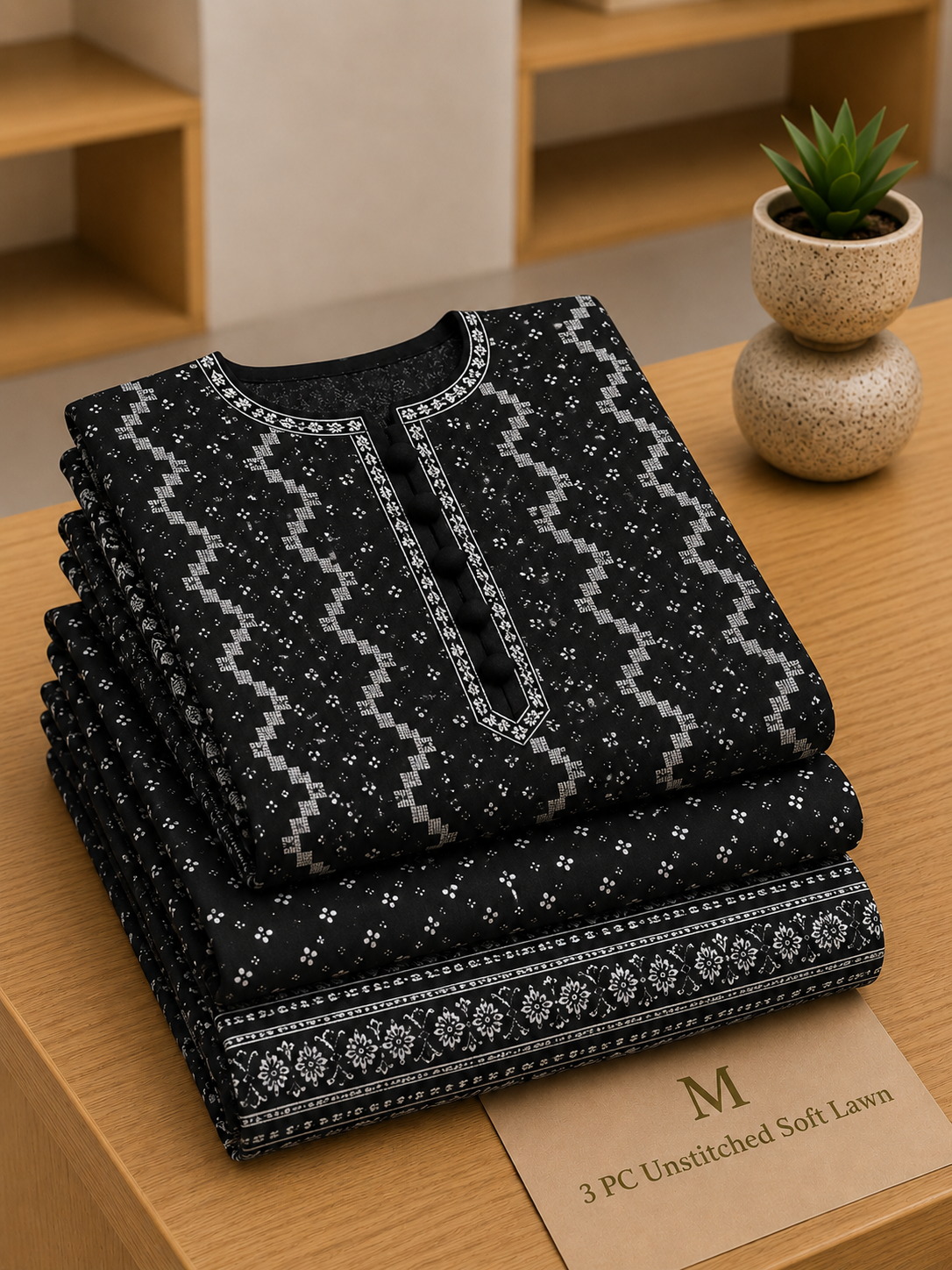 Soft Lawn Unstitched 3PC Women Suit - U1402