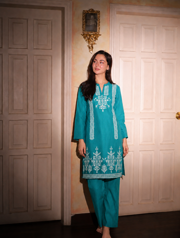 2 Pc Stitched Lawn Suit - PRET - D-01-GRN
