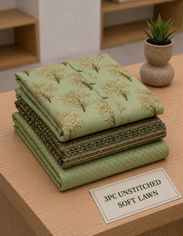 Soft Lawn Unstitched 3PC Women Suit - U1410