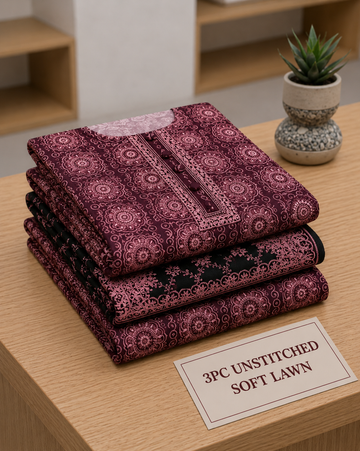 Soft Lawn Unstitched 3PC Women Suit - U1415