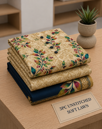 Soft Lawn Unstitched 3PC Women Suit - U1503