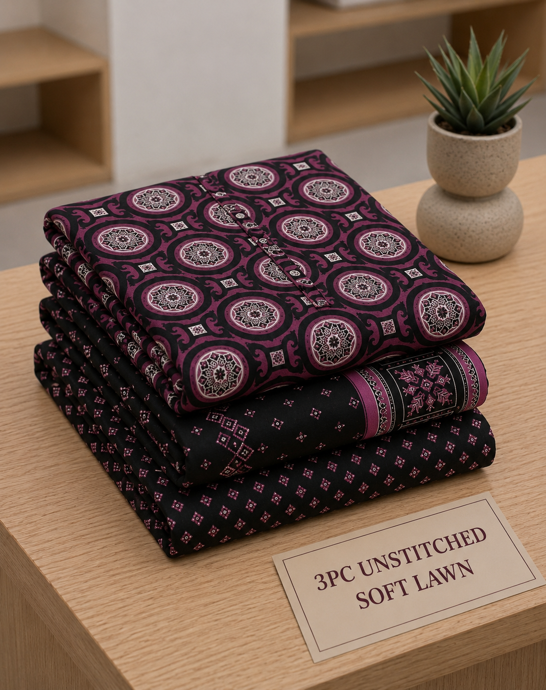 Soft Lawn Unstitched 3PC Women Suit - U1606