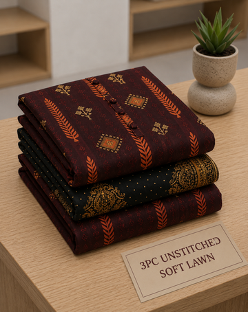 Soft Lawn Unstitched 3PC Women Suit - U1602