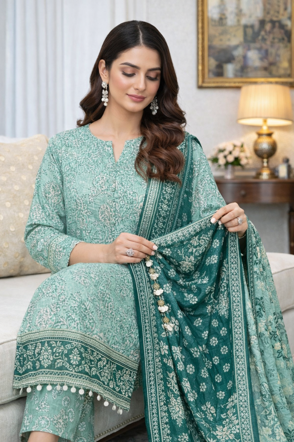 Swiss Lawn Unstitched 3 Piece Suit - A1315