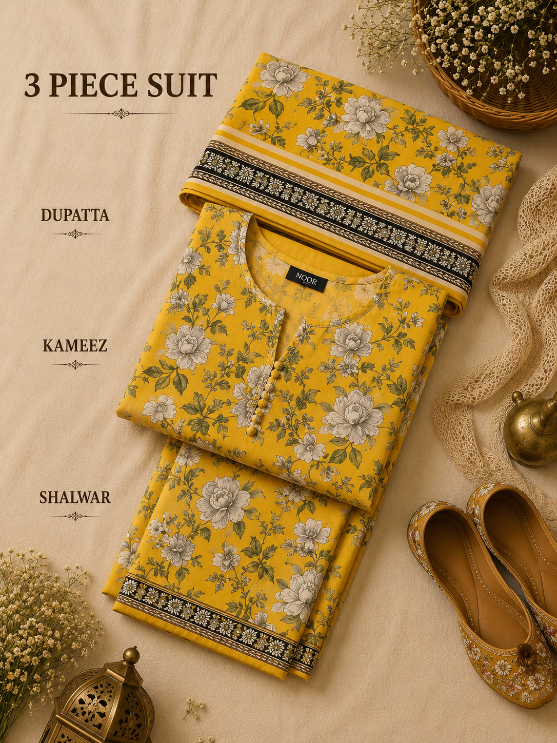 Signature Premium Unstitched 3PC Regal Lawn Suit - M1509