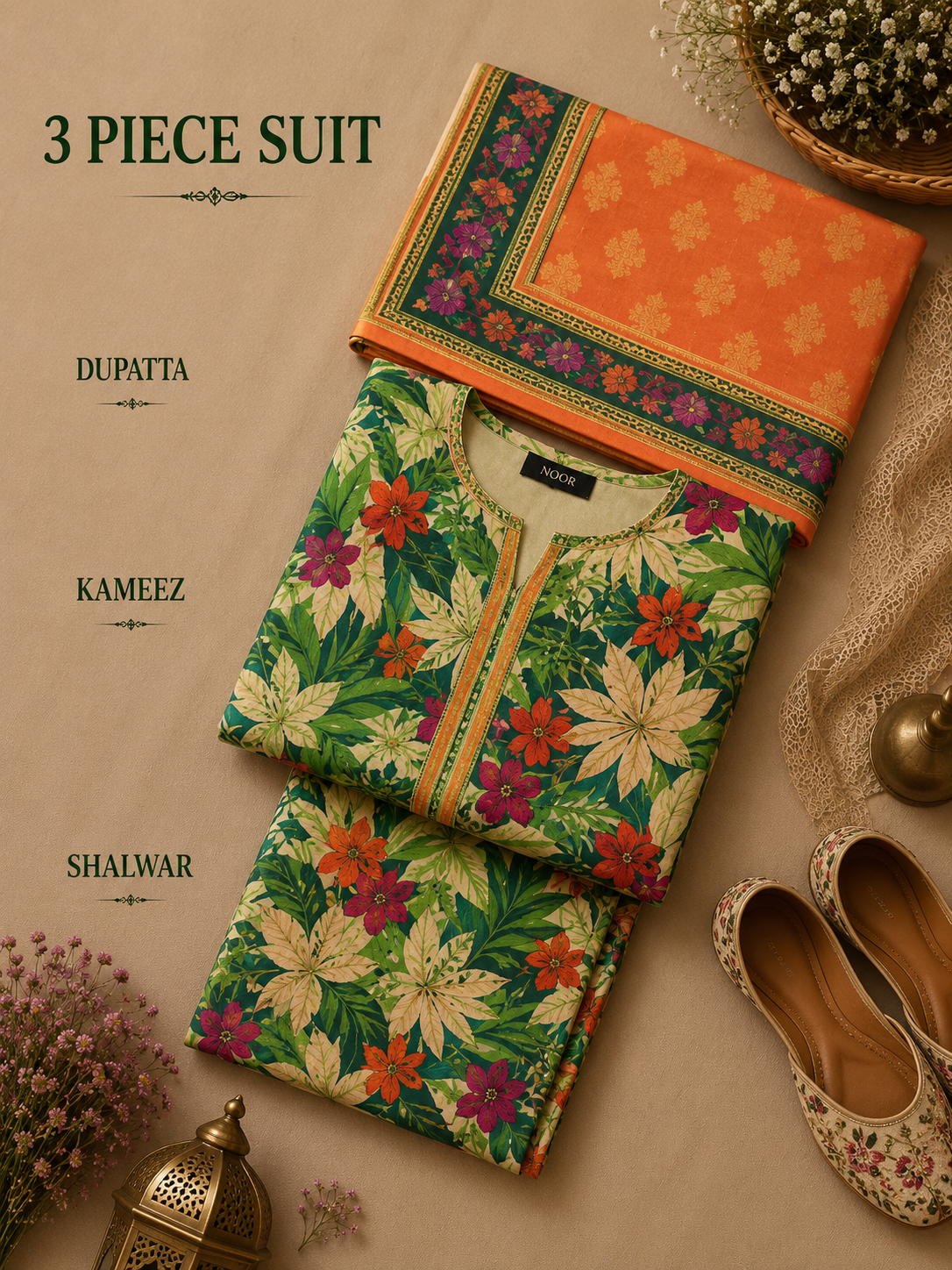 Signature Premium Unstitched 3PC Regal Lawn Suit - M1601