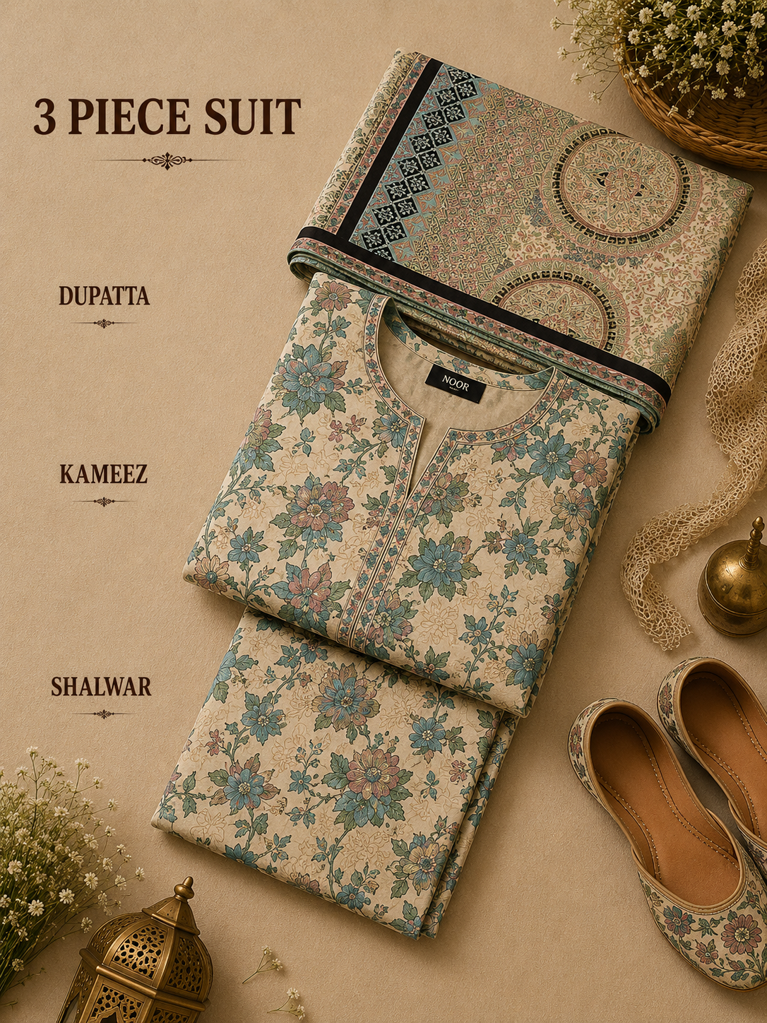 Signature Premium Unstitched 3PC Regal Lawn Suit - M1604