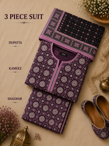 Signature Premium Unstitched 3PC Regal Lawn Suit - M1606