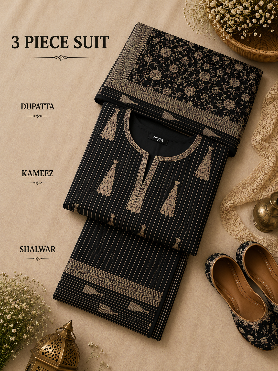 Signature Premium Unstitched 3PC Regal Lawn Suit - M1611