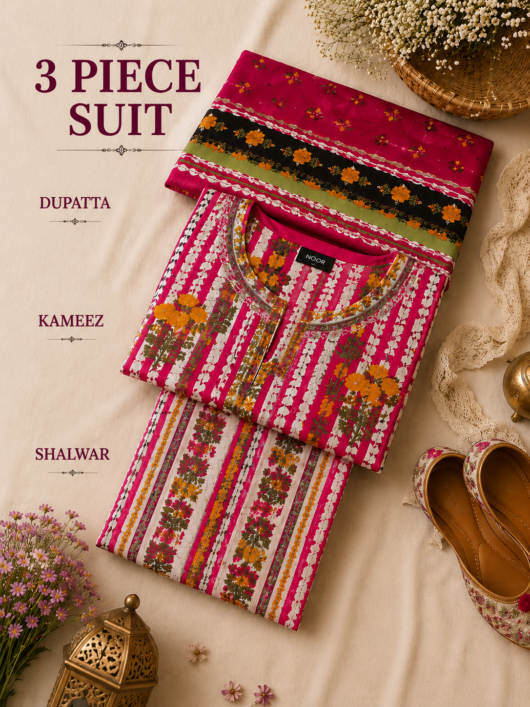 Signature Premium Unstitched 3PC Regal Lawn Suit - M1615