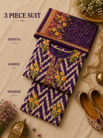 Signature Premium Unstitched 3PC Regal Lawn Suit - M1616