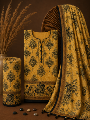 Signature Premium Unstitched 3PC Noble Lawn Suit - T1312
