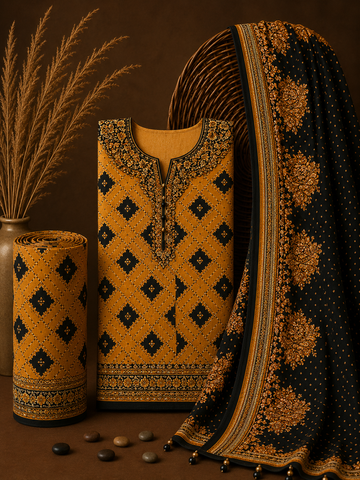 Signature Premium Unstitched 3PC Noble Lawn Suit - T1403