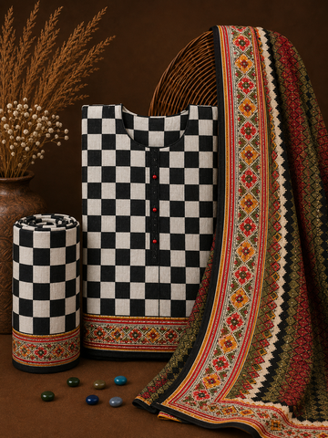 Signature Premium Unstitched 3PC Noble Lawn Suit - T1514